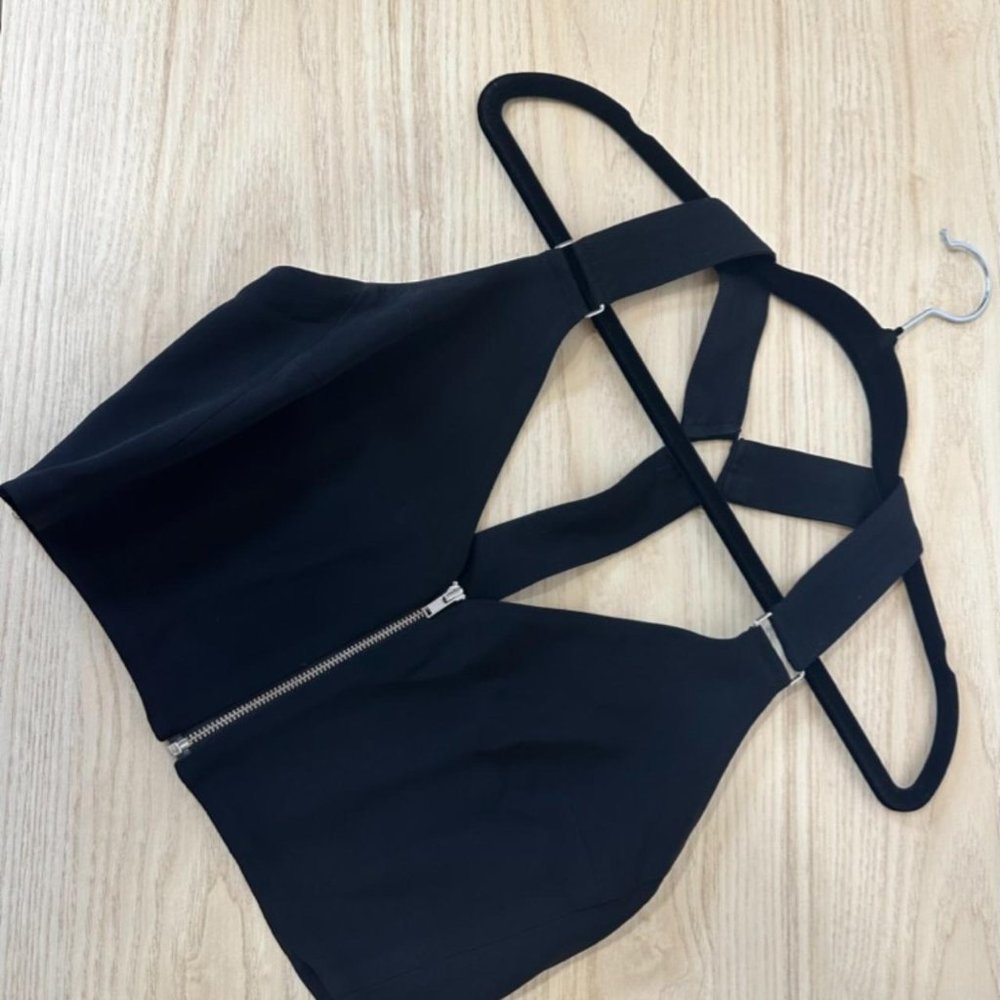Alc Black Cropped Top With